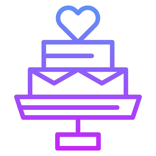 Vettore iconica vettoriale della torta di nozze illustrazione dell'icona della vita familiare