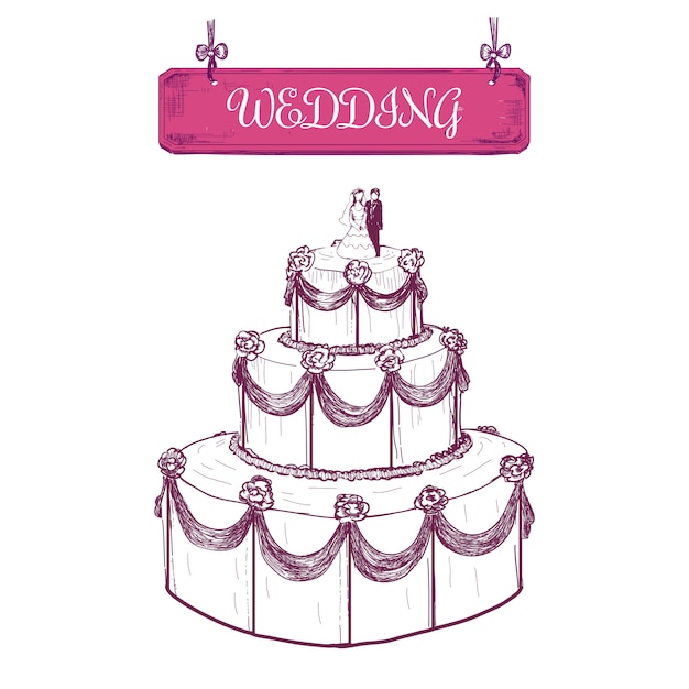 Vector wedding cake