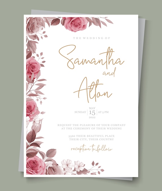 Wedding card concept with elegant floral