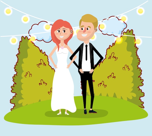 wedding card design cartoon