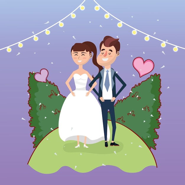 Wedding card design cartoon