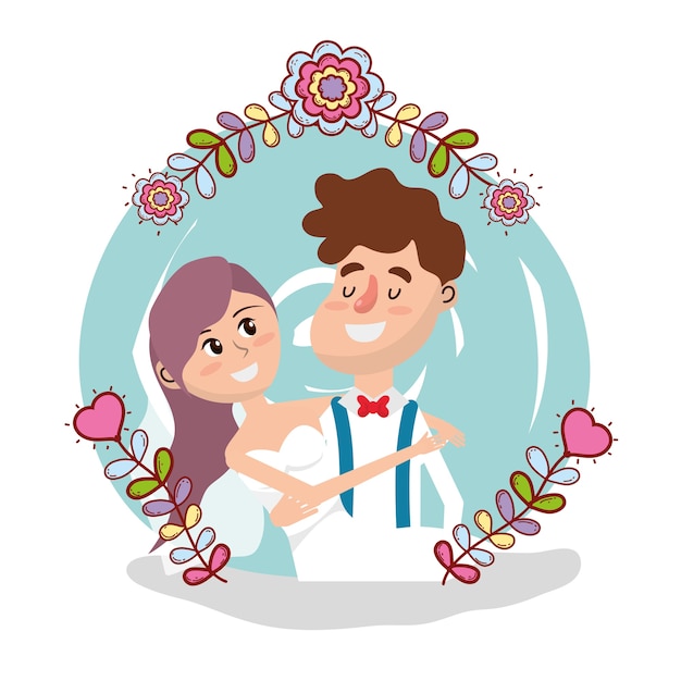 Wedding card design cartoon