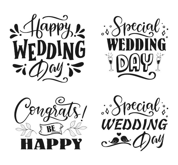 Wedding_card_design_elements_classical_black_white_calligraphic_texts_sketch