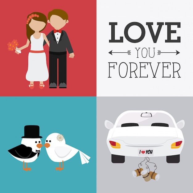 Vector wedding card design.