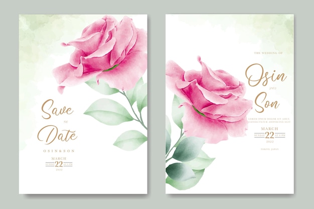 wedding card floral leaves