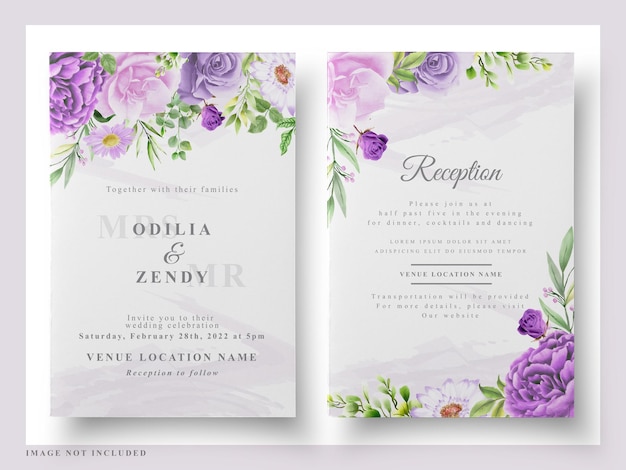 Wedding card   floral watercolor