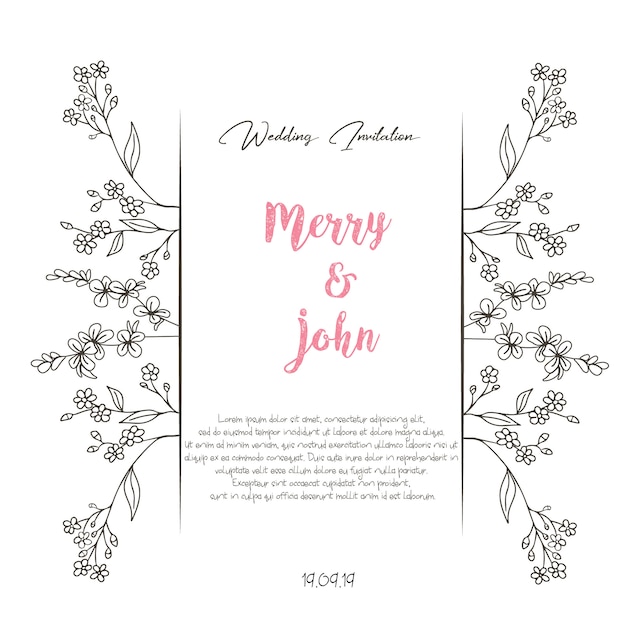 Vector wedding card invitation concept