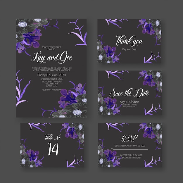 Vector wedding card invitation template