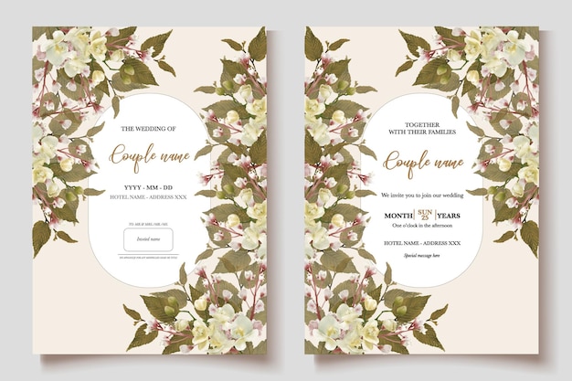 wedding card invitation templates set