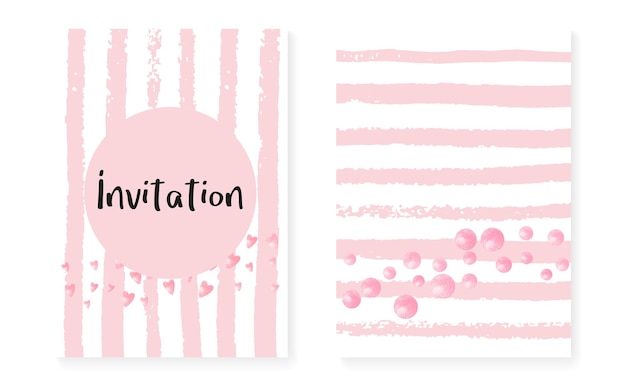 Wedding card invitation with dots and sequins Bridal shower set