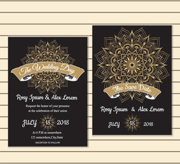 Свадебная открытка или баннер с текстовым шаблоном