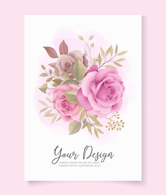 Wedding card ornament with beautiful flower