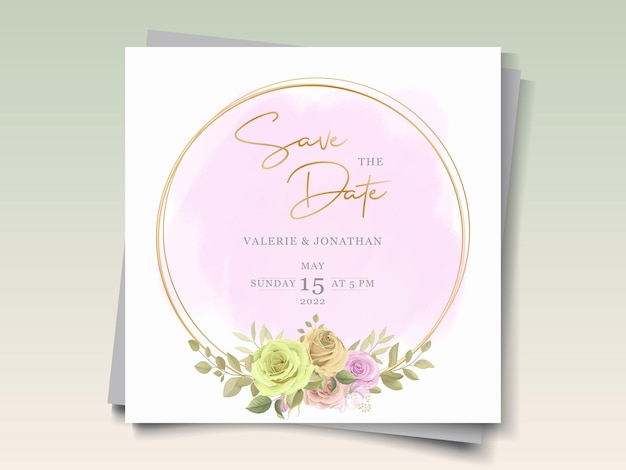 Wedding card template with floral theme