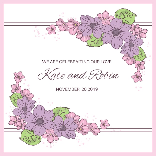 WEDDING CARD Wedding Vector Illustration Set for Print