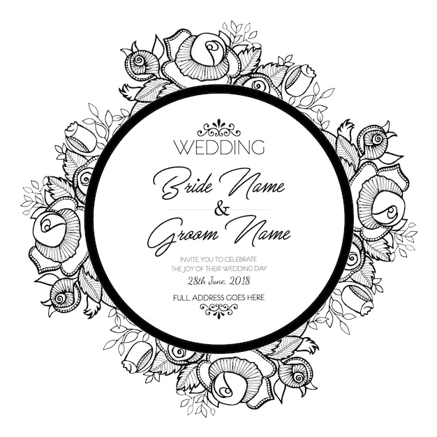 Wedding card with floral design