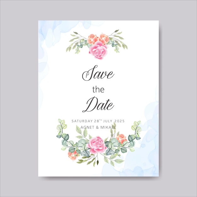 Wedding cards invitation with beautiful floral themes