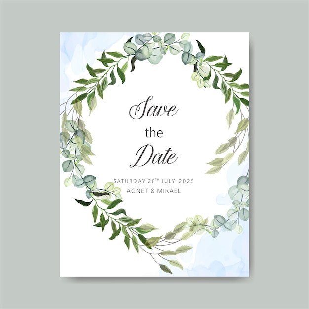 Vector wedding cards invitation with beautiful floral themes