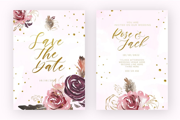 Свадебные открытки с красивыми цветами rsvp сохранить дату фон событие цветочные композиции