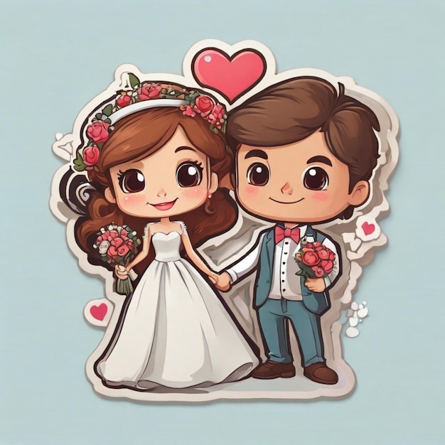 Wedding cartoon vector achtergrond