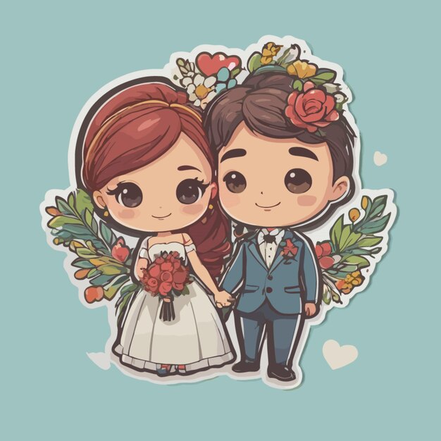 Vector wedding cartoon vector