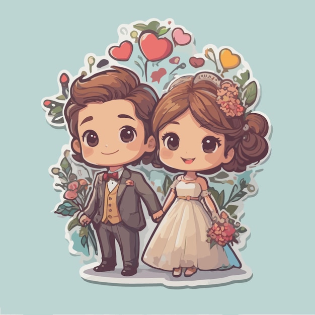 Wedding cartoon vector