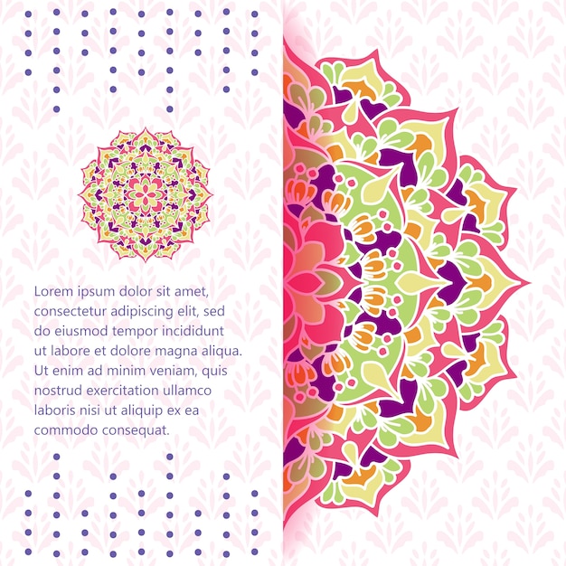 Carta di celebrazione di matrimonio o celebrazione con ornamento mandala