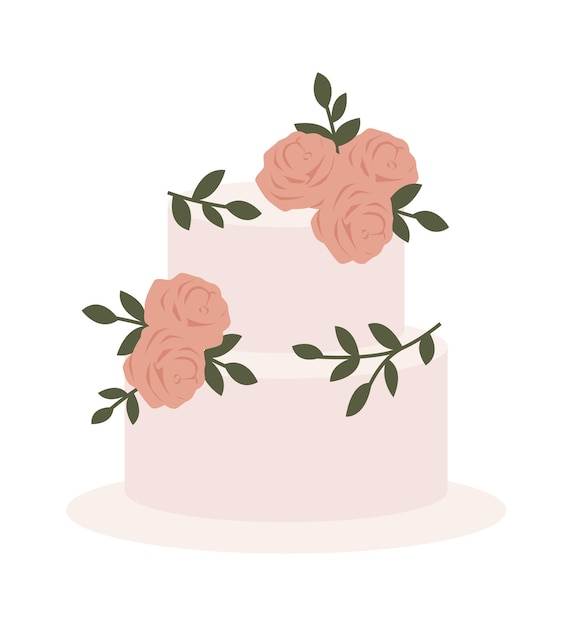 Wedding Ceremony Cake Vector illustration