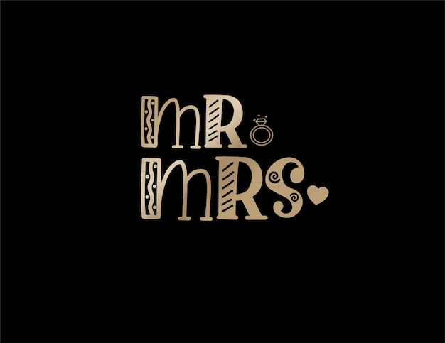 Wedding ceremony celebration lettering vector design