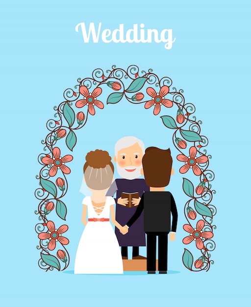 Wedding ceremony vector illustration