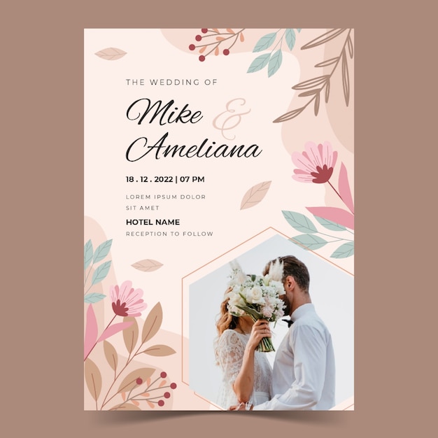 Vector wedding ceremony vertical poster template