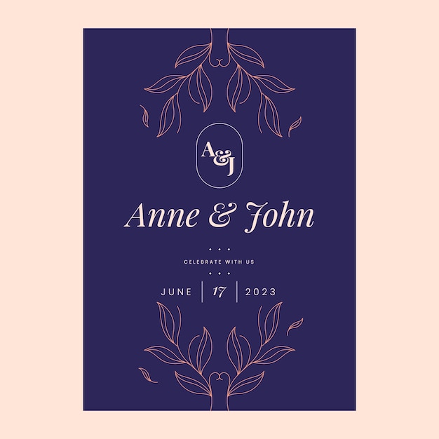 Vector wedding ceremony vertical poster template