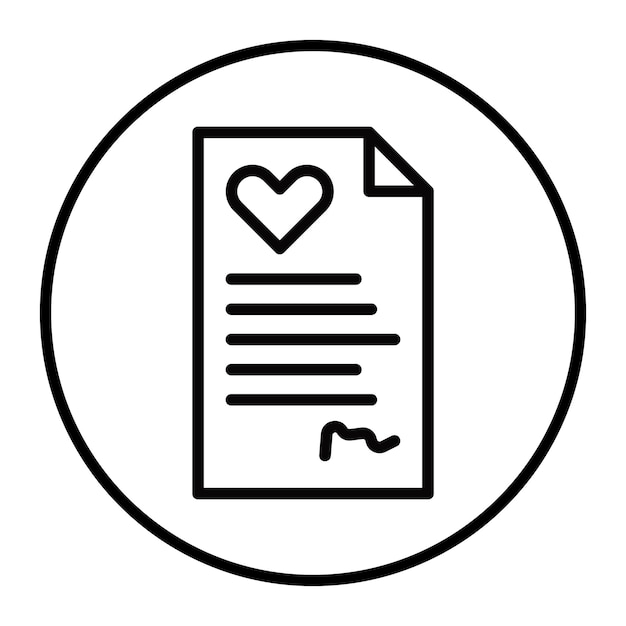 Векторные иконы свадебного свидетельства