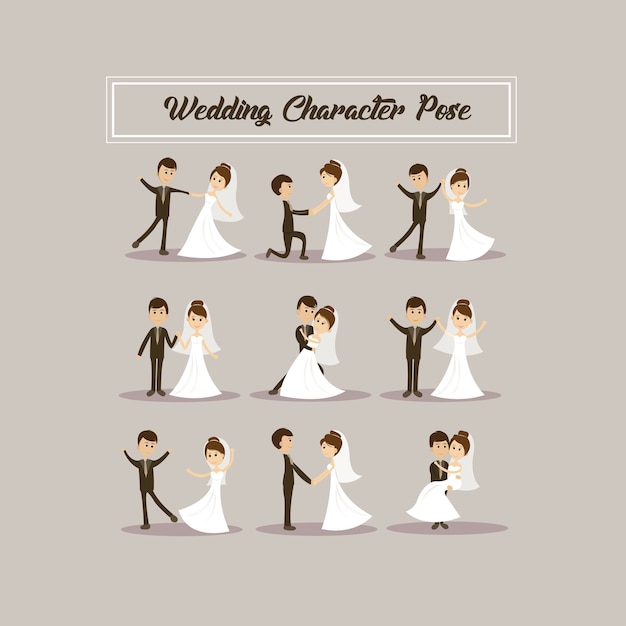 wedding character pose collection