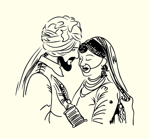 Vector wedding couple icon