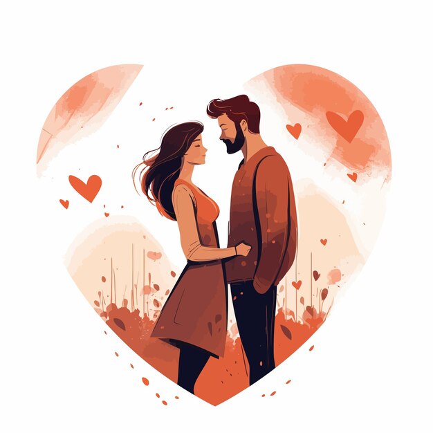 Vector wedding couple illustration