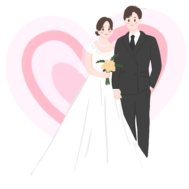 結婚カップルのイラスト