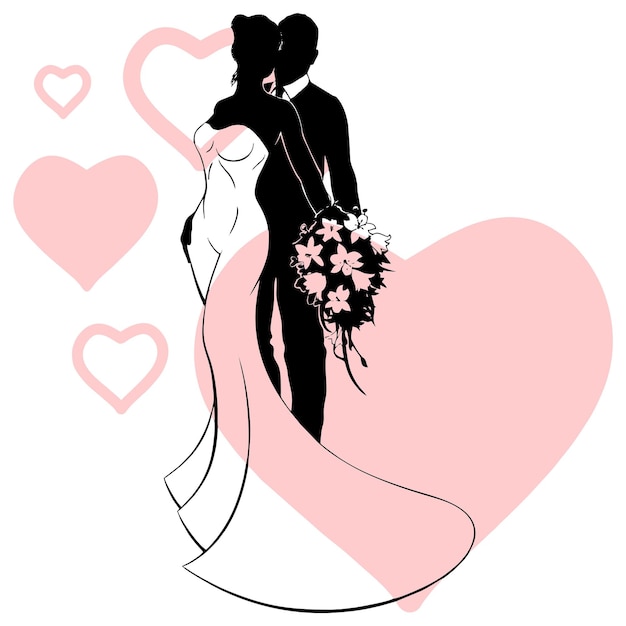 wedding couple illustration