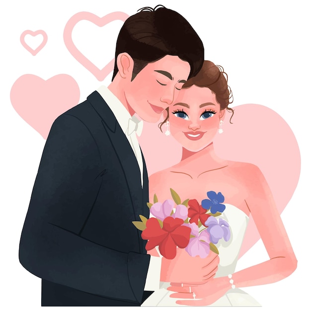 結婚カップルのイラスト