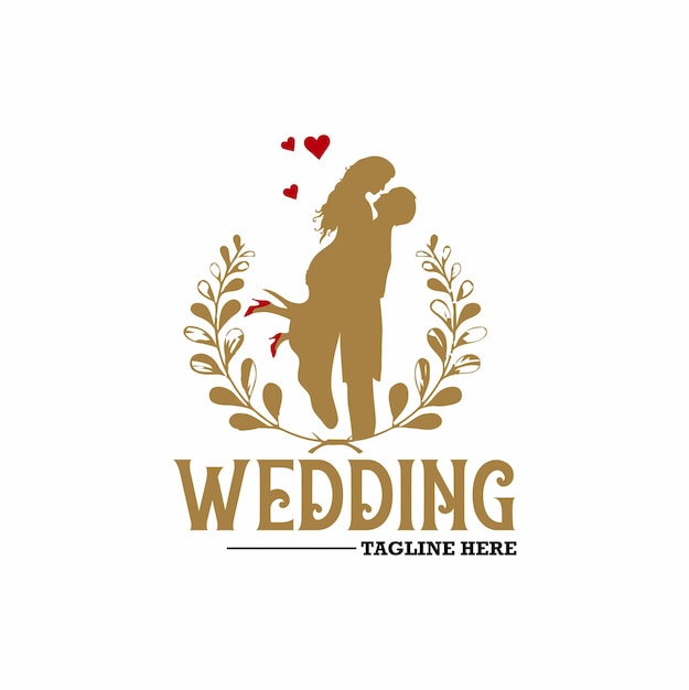 Wedding couple love logo