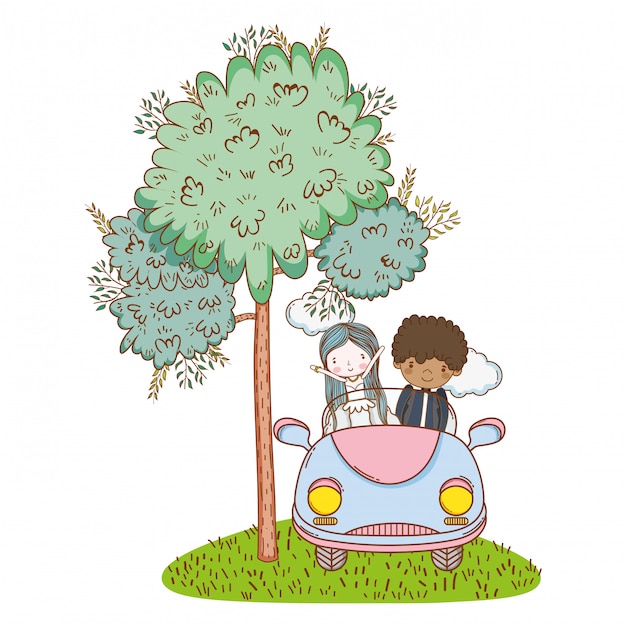 Wedding couple marriage cute cartoon