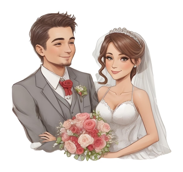 wedding couple vector