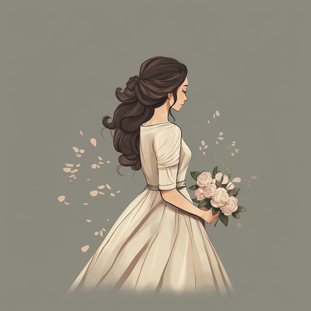 Vector wedding couple