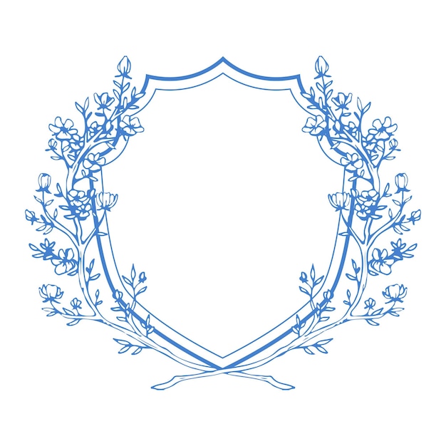 Vector wedding crest floral branch design