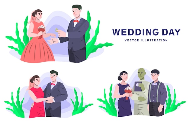 Giorno del matrimonio - illustrazione vettoriale di attività