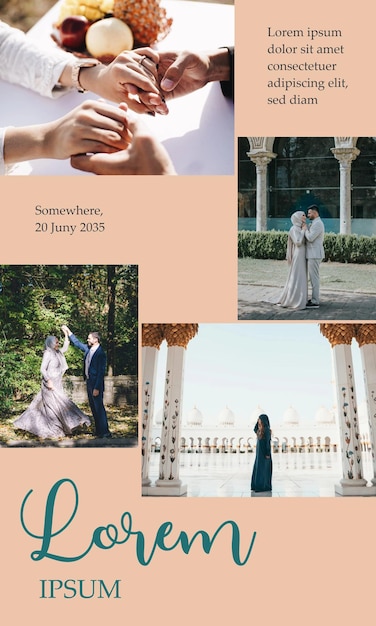 Vector wedding design intrigerende vector foto collage