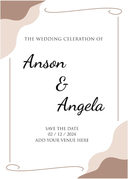 Vector wedding design minimalist illustration announcement invitation