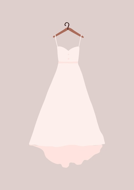 Wedding dress on a hanger