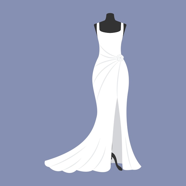 Vector wedding dress in modern design vector illustration