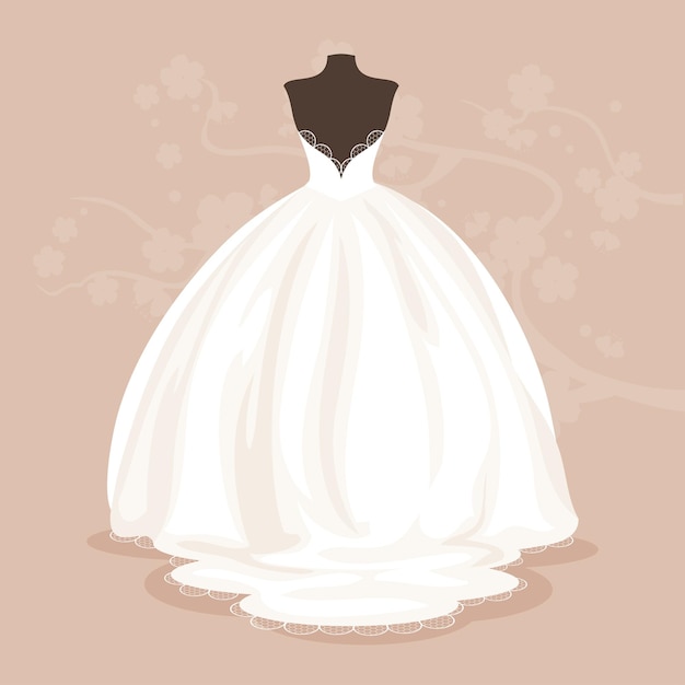 Vector wedding dress vector illustration