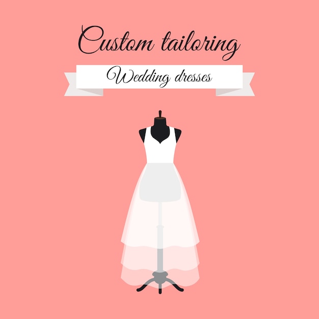 Wedding dresses logo design with mannequin